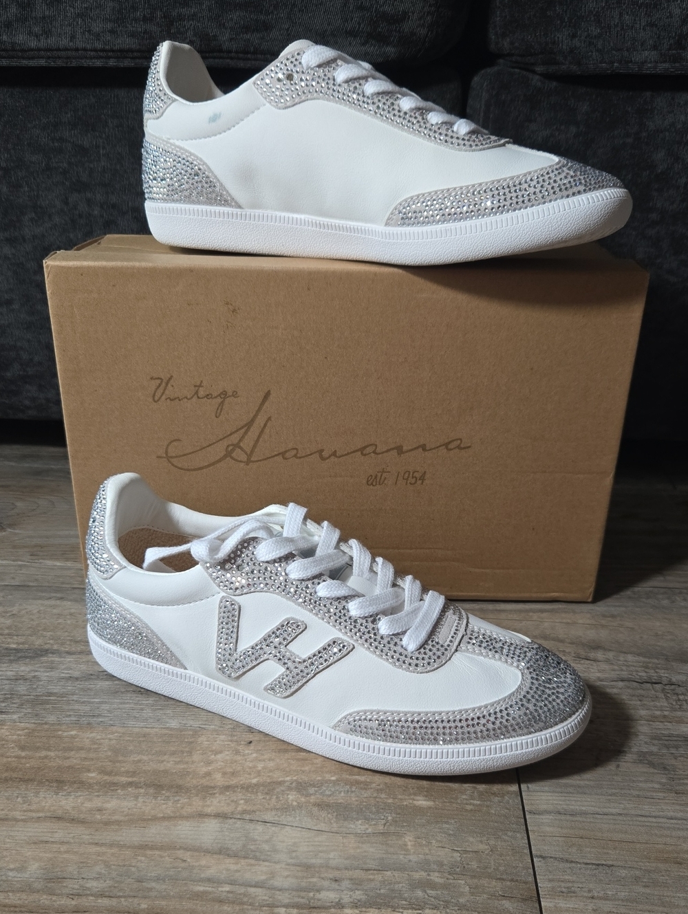 Crisp 8 White Rhinestone Multi Sneakers